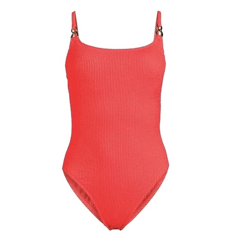 Lilly Pulitzer Sz 10 Alizee One Piece Swimsuit Mizner Red Pink Gold Detail Nwt